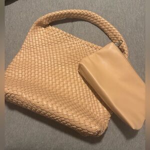 Soft Faux Leather Shoulder Bag with Pouch